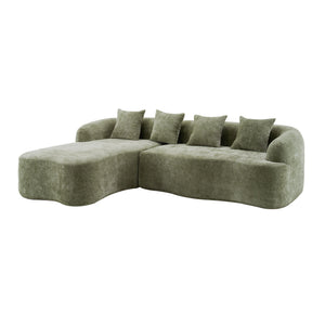 Modular L-Shape Sectional Sofa With Curved Chaise