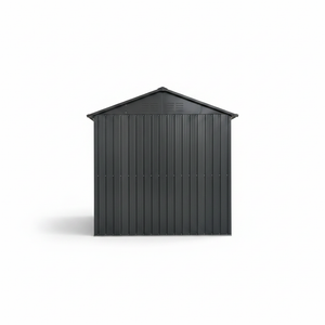 8x6FT Galvanized Steel Outdoor Storage Shed with Sliding Door