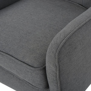 Modern Arm Chair With Tufted Back And Wooden Legs