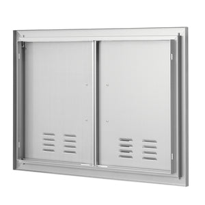 BBQ Access Door, 30W x 21H Inch Double Stainless Steel Outdoor Kitchen Door