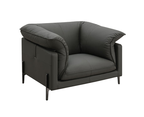 Tadi - Top Grain Leather Chair - Black - Best Buy Furniture