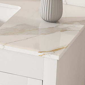 43" Bathroom Vanity, Multi Functional Cabinet, Doors And Drawer - White