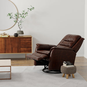 Swivel Recliner With Manual Adjustable Footrest