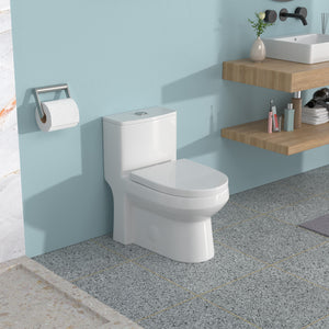 Ceramic One Piece Toilet for Bathroom, 12-inch Rough-In, Dual Flush