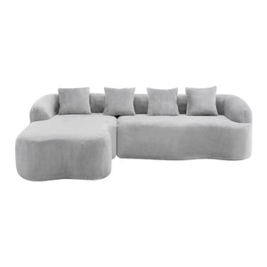 Modular L-Shape Sectional Sofa With Curved Chaise