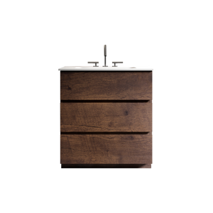 TIA 30" Walnut Bathroom Vanity with Ceramic Sink
