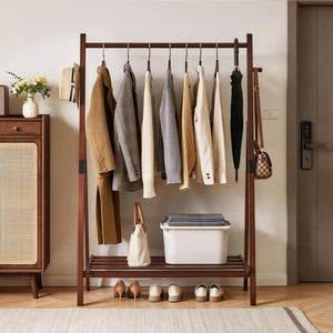 Heavy-Duty Solid Wood Freestanding Clothes Rack