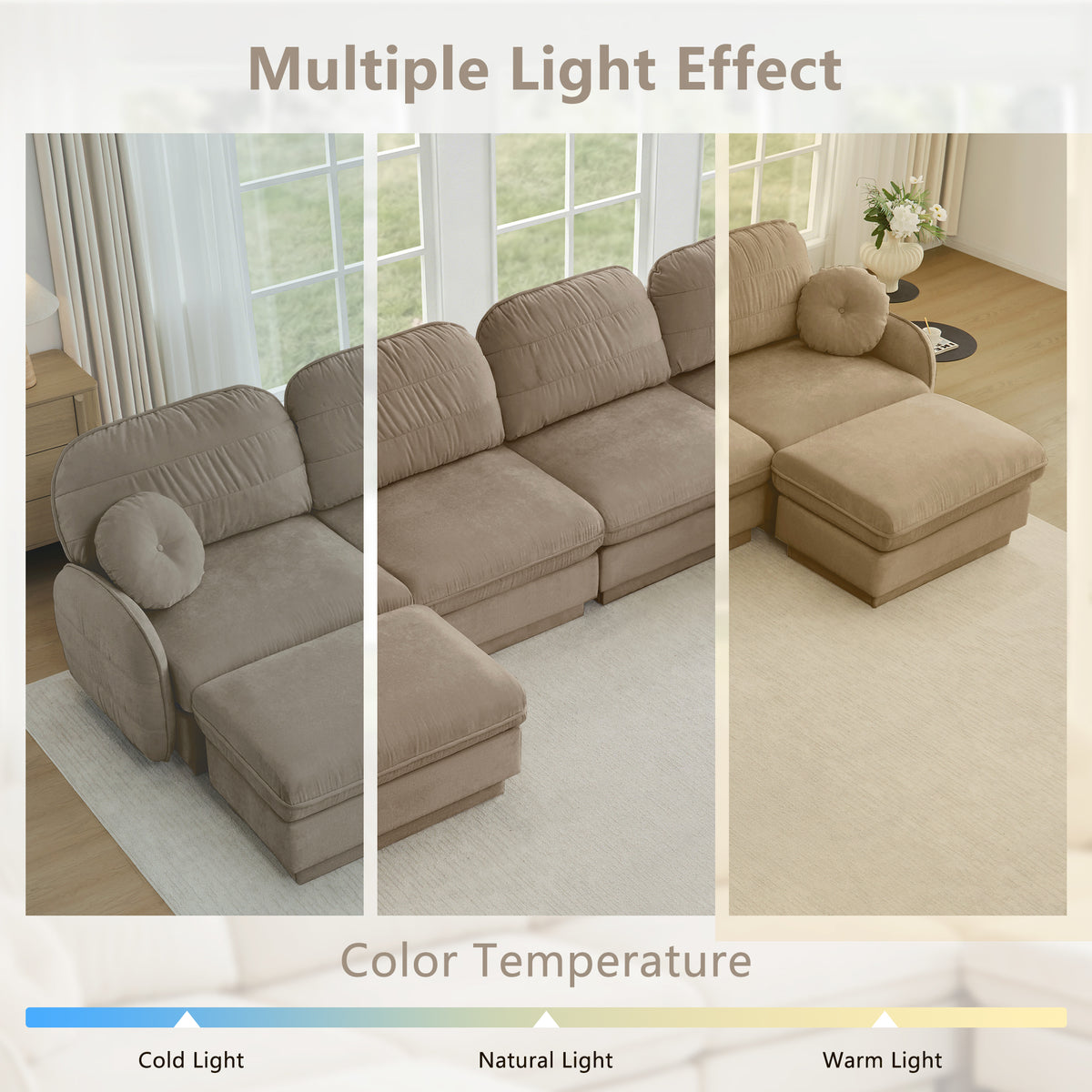 105" Chenille Cloud 3-Seater Sofa