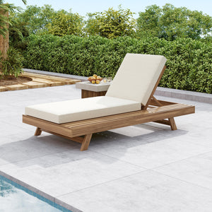 Lounge Chaise Set, Space Available On One Side, Acacia Wood In