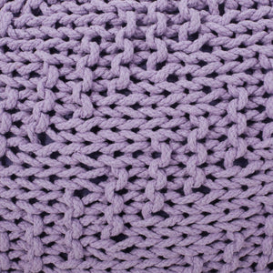Bordeaux Knitted Cotton Round Pouf Ottoman