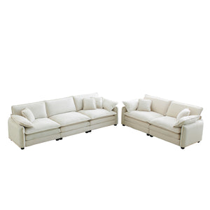 Family Sofa Set: Deep Seat Sofa in Elegant Beige