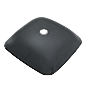 Square Vessel Sink For Bathroom, Above Counter Design With Pop Up Drain, Smooth Rounded Edges - Gray