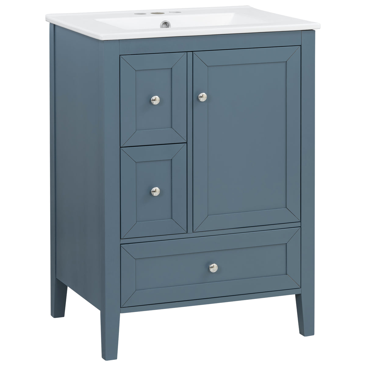 24" Modern Blue Gray Bathroom Vanity