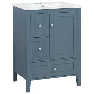 24" Modern Blue Gray Bathroom Vanity