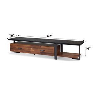 Elling - TV Stand - Walnut / Black - Best Buy Furniture