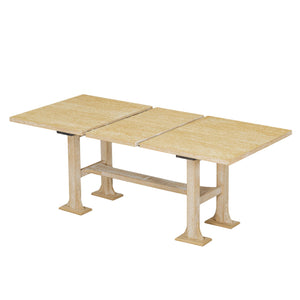 Topmax - 6 Piece Farmhouse Extendable Dining Table Set Trestle Kitchen Table Set With Removable Leaf And Upholstered Dining Chair And Bench For Dining Room