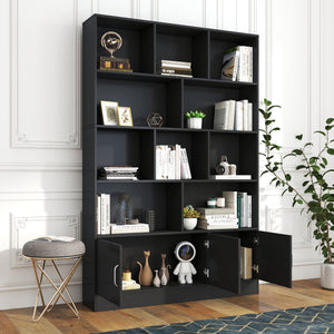70.87" Tall Bookshelf with 10 Cubes and 3 Doors