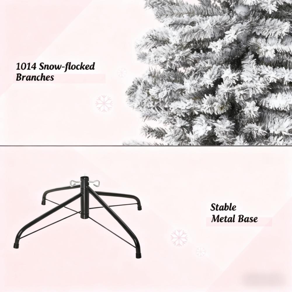 9ft Flocked Christmas Tree with Faux Snow