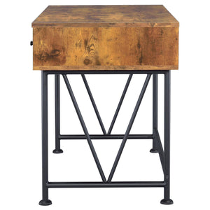3 Drawer Writing Desk With Handles - Brown