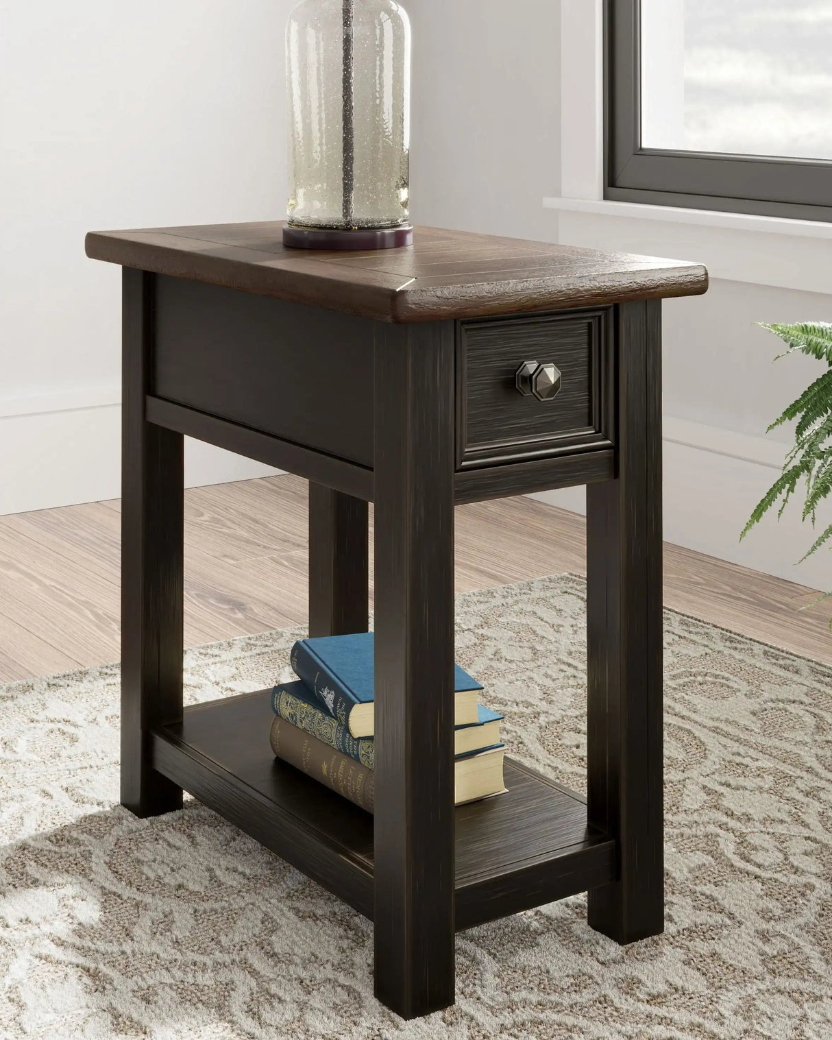 Tyler Creek - Chair Side End Table - Black / Gray - Best Buy Furniture