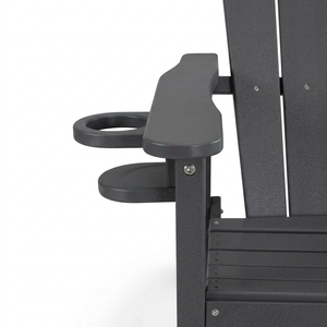 HDPE Bar Height Adirondack Chair with Cup Holder - Gray