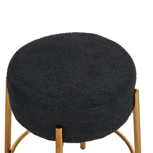 Round Bar Stools (Set of 2), Contemporary Upholstered Dining Stools For Kitchens, Coffee Shops And Bar Stores - Legs