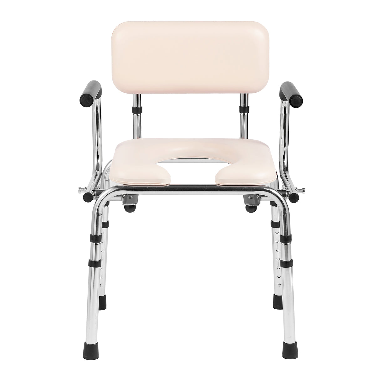 Commode Chair with Padded Seat and Adjustable Height