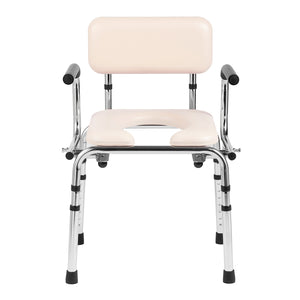 Commode Chair with Padded Seat and Adjustable Height