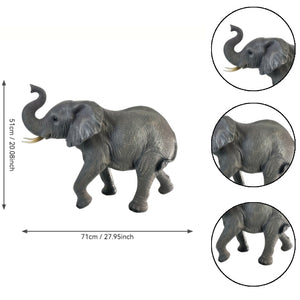 20'' Tall Resin Elephant Statue with Raised Trunk