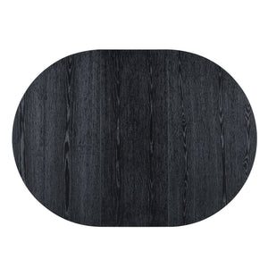 5 Piece Dining Set Extendable Round Table And 4 Chairs - Black / Oak