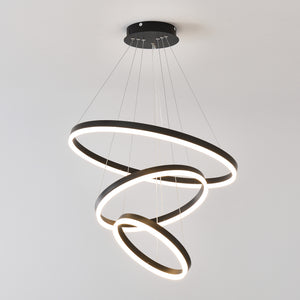 Modern 3 Rings Chandelier with Remote Control