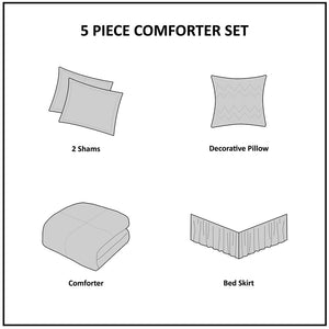 5 Piece Ruffled Comforter Set
