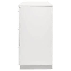 Dulcey - 6 Drawer Dresser With Accents, Bedroom Storage - Gloss White