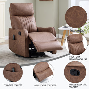Brown Heat Massage Manual Recliner Chair