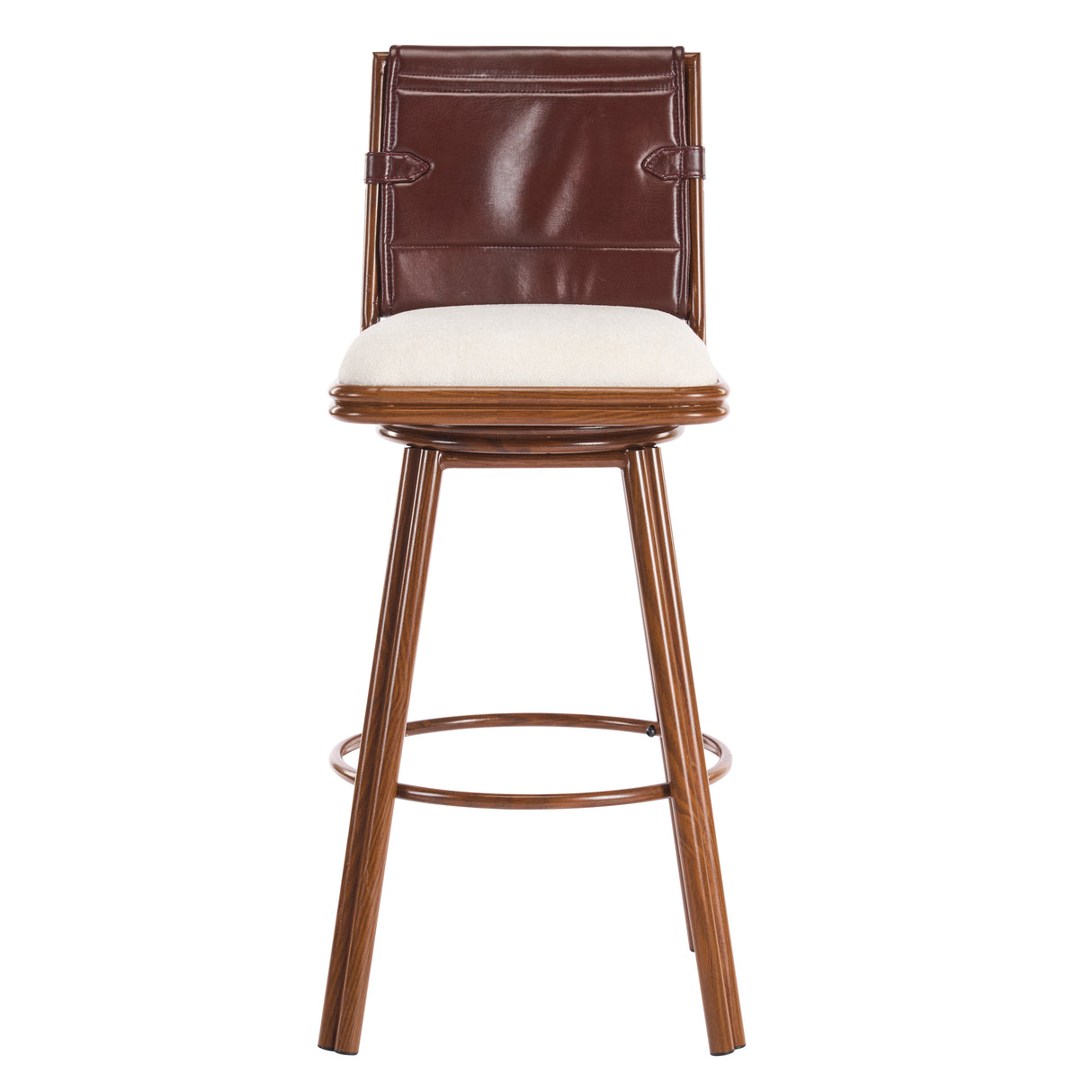 Sibyl Indoor Upholstered Swivel Bar Stool with Metal Frame