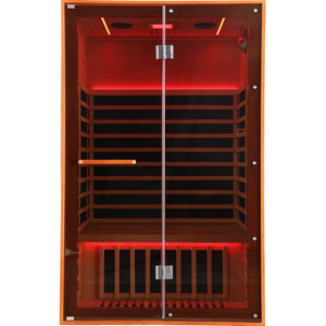 Double Sauna Room With Carbon Heating Plates - American White Oak