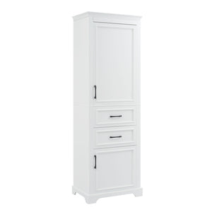 Freestanding Bathroom Vanity Tall With Damping Hinge Doors, Adjustable Shelves - White