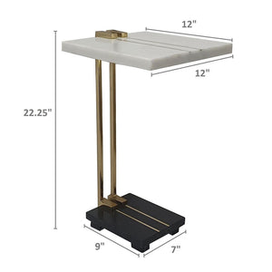 Crystal Side Table With Metal Frame, Artistic Accent Table For Living Room