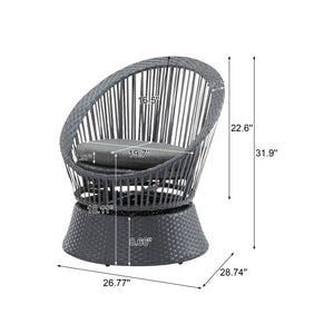 Modern Swivel Wicker Lounge Chair With Round Design - Best Buy Furniture