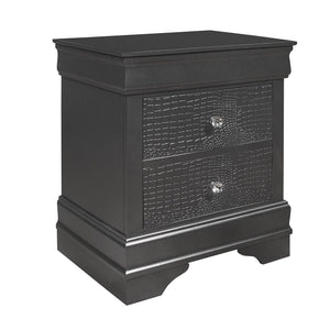 Shaker - 5 Pieces Bedroom Set With Crystal Inspired Tufted Headboard And LED Lighting