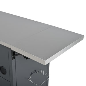 Foldable Outdoor Prep Station BBQ Cart With Trash Rack