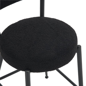 Modern Teddy Fabric Upholstered Bar Stools - Legs