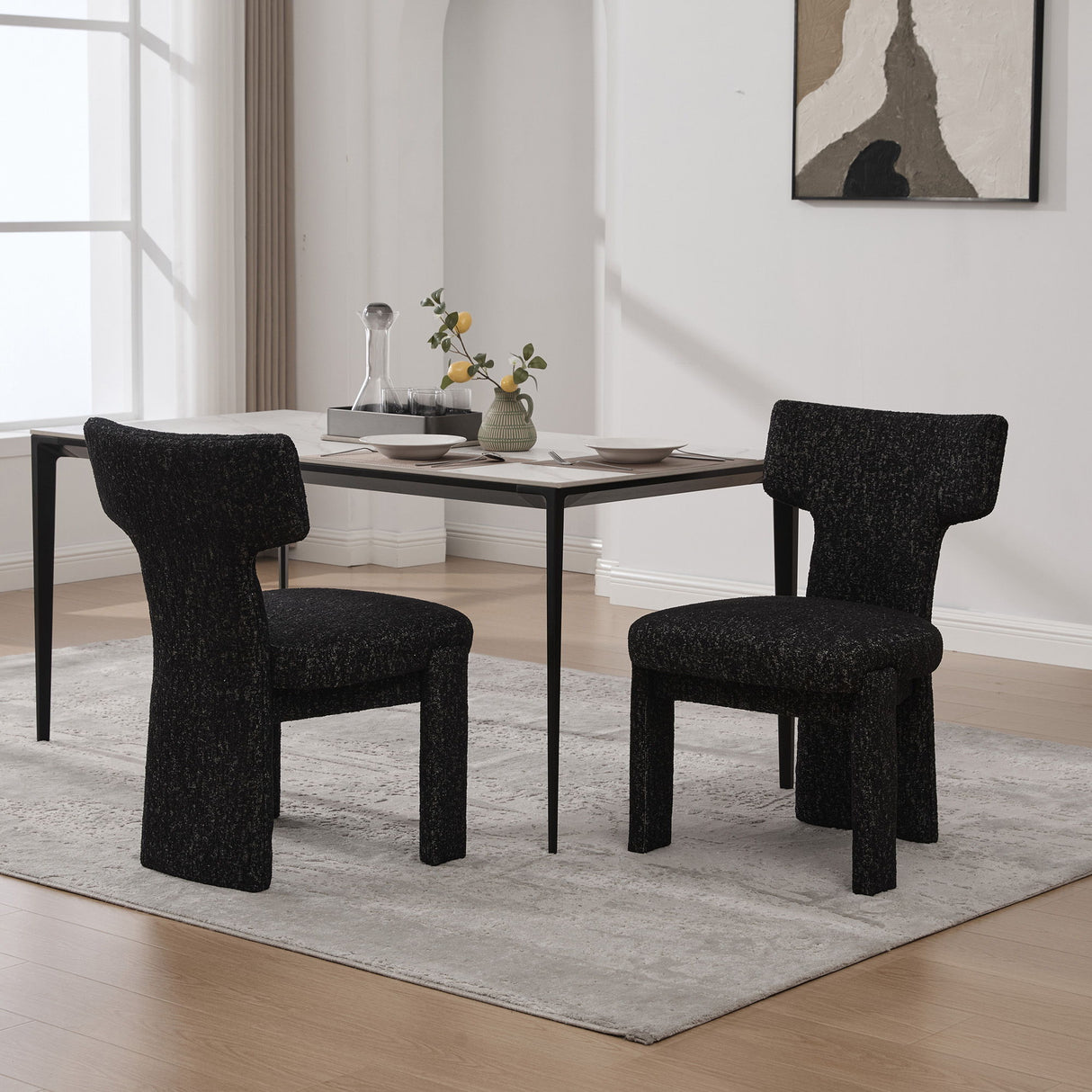 Armless Curved Back Accent Chairs