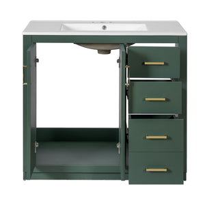 Bathroom Vanity With Sink Combo, Storage Cabinet, Freestanding Set With 3 Drawers & Soft Closing Doors