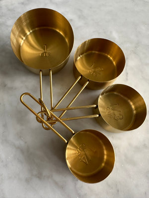 Solid Gold Measuring Cups & Spoons, Set of 9