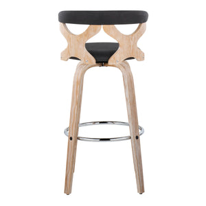 Gardenia - Contemporary Fixed Height Barstool With Swivel With Round Footrest (Set of 2)