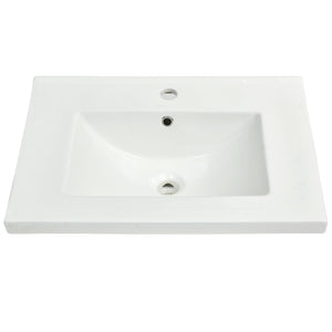 24'' Bathroom Vanity With Basin Sink, 3 Drawer Storage Cabinet - Natural Wood