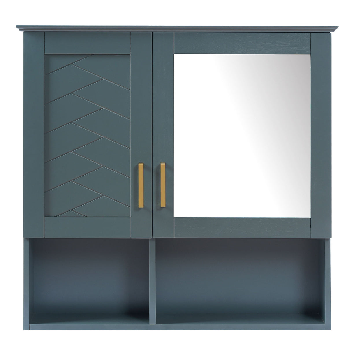 2 In 1 Wall-Mounted Mirror Cabinet With Adjustable Shelves, Soft-Close Doors, High-Definition Mirror & Storage