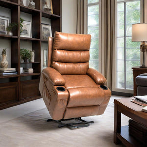 Large Size Electric Power Lift Recliner Chair Sofa With 8 Point Vibration Massage And Lumbar Heat