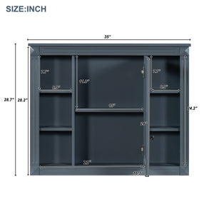 Bathroom Vanity With Top Sink, Mirror Cabinet, 2 Soft Closing Doors & 2 Drawers